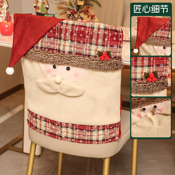 Christmas Chair Covers Festive Santa Snowman Decor