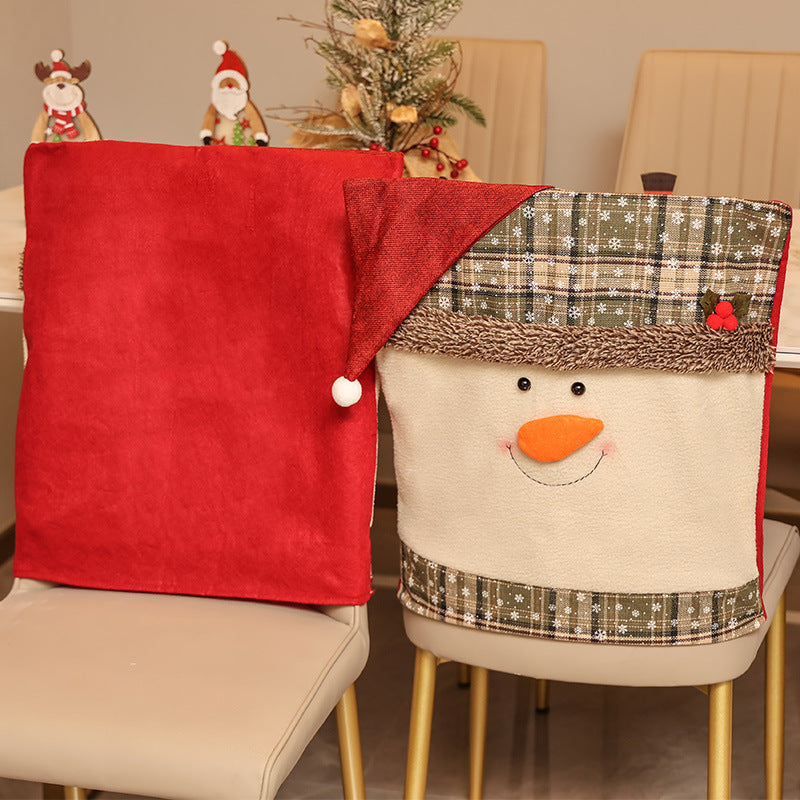 Christmas Chair Covers Festive Santa Snowman Decor
