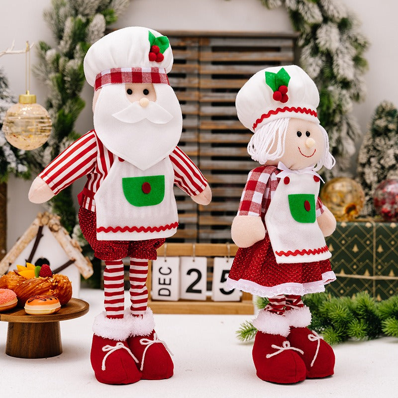 Christmas Chef Doll Pair – Playful Holiday Table Decor