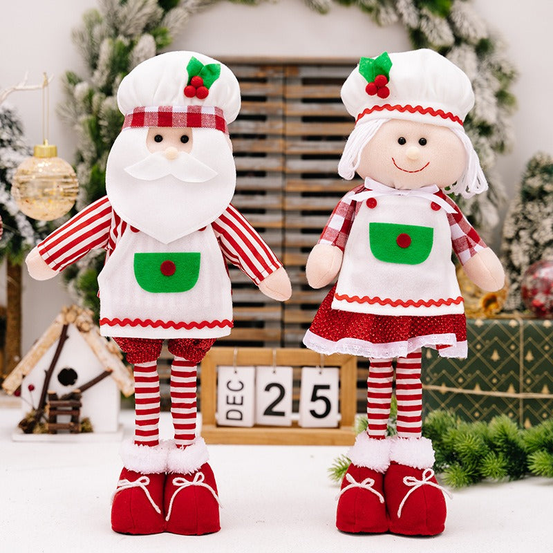 Christmas Chef Doll Pair – Playful Holiday Table Decor