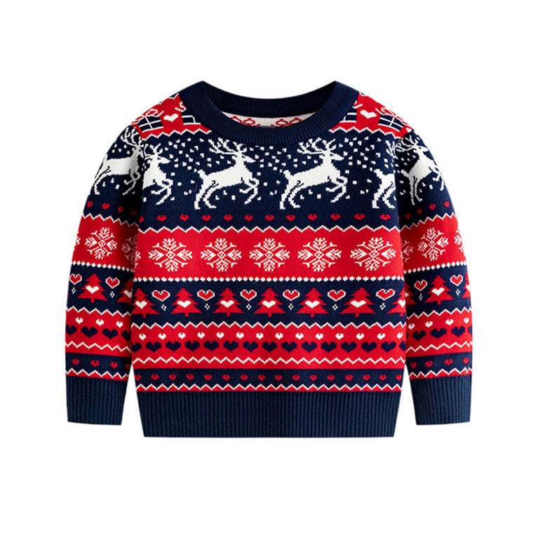 Christmas Elk Sweater for Kids | Cozy Nordic Warmth