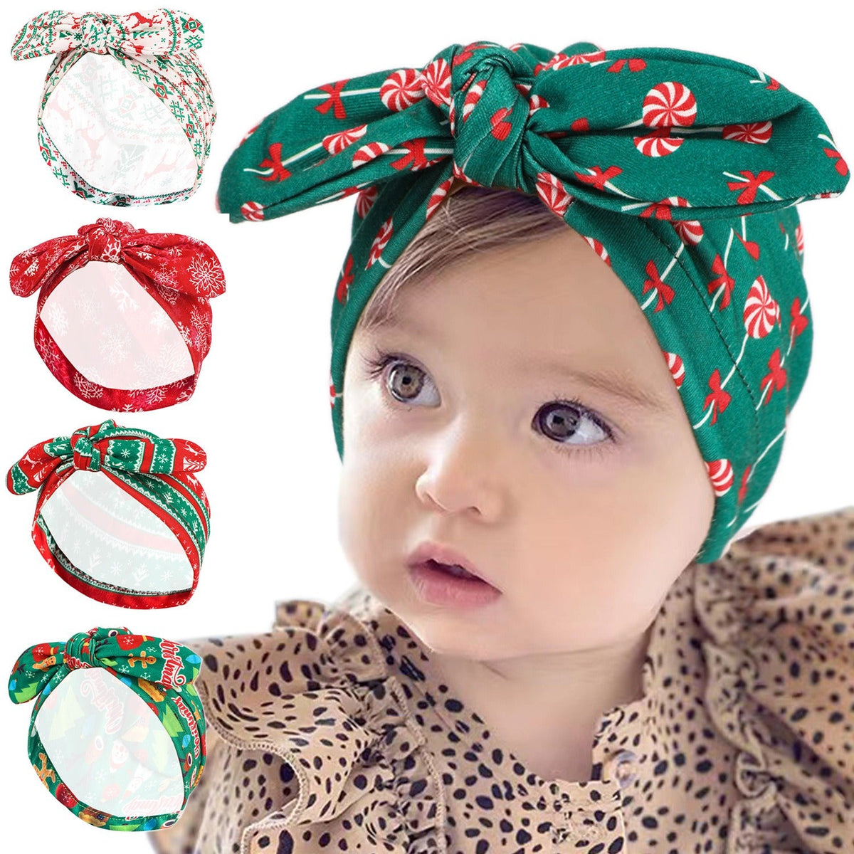 Christmas Baby Headband With Festive Oversized Bow