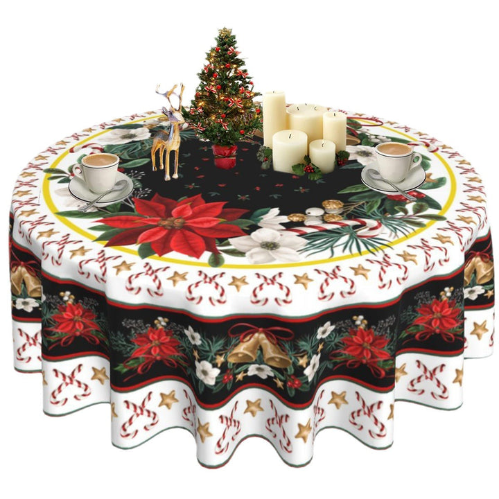 Christmas Round Tablecloth for Festive Holiday Tables