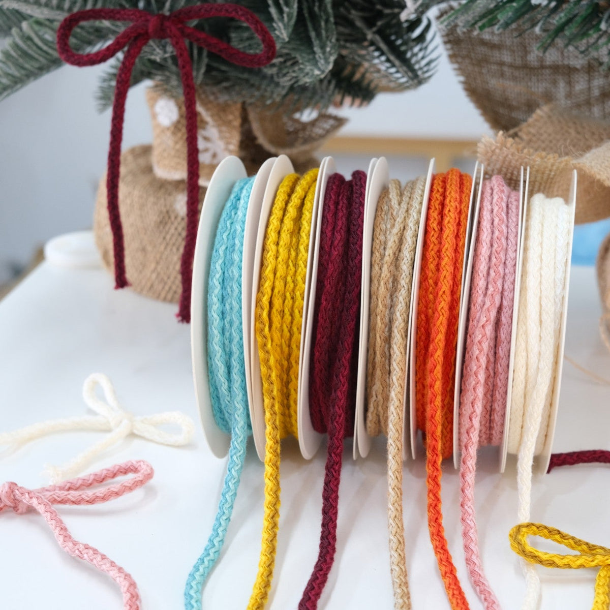 Cable Knit Christmas Ribbon for Textured Gift Bows