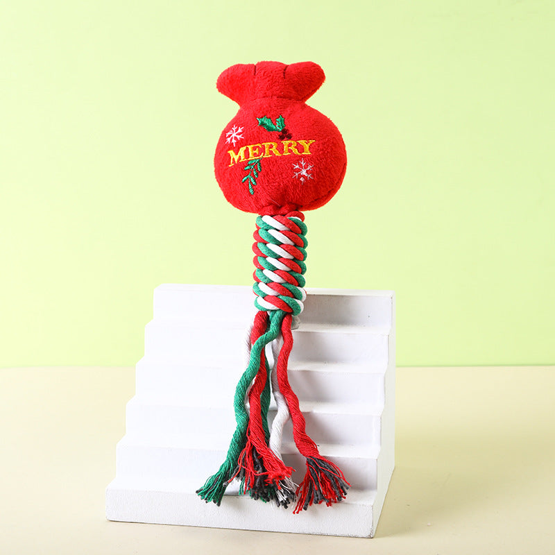 Christmas Rope Dog Toys for Festive Tug & Chew Play