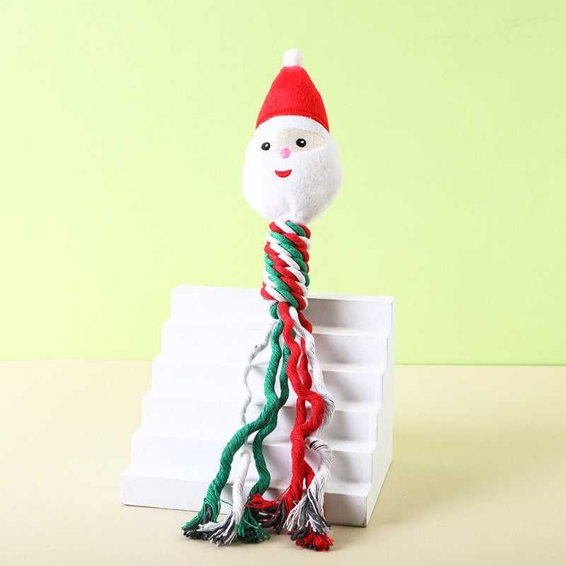 Christmas Rope Dog Toys for Festive Tug & Chew Play