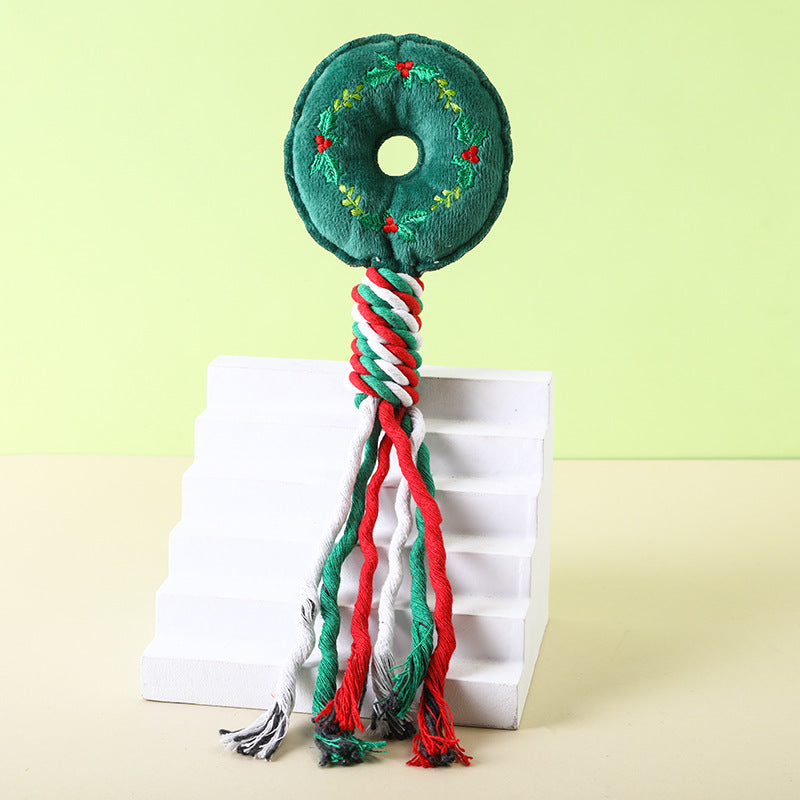 Christmas Rope Dog Toys for Festive Tug & Chew Play