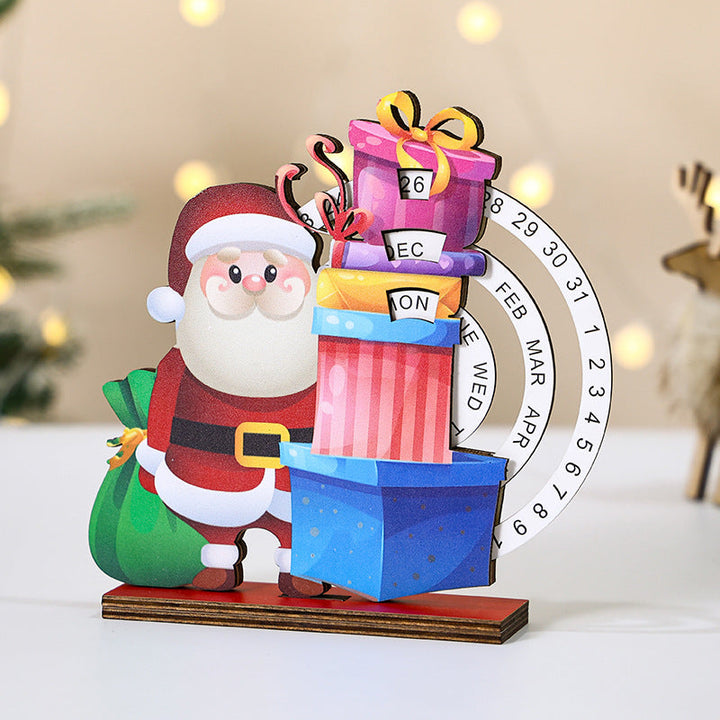 Christmas Countdown Calendar Wooden Holiday Decor