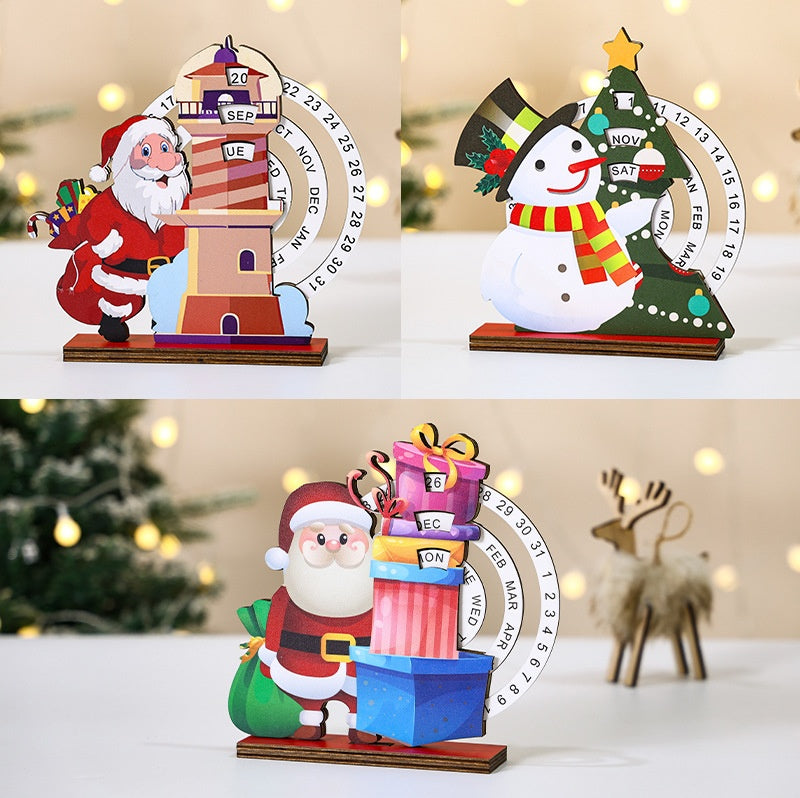 Christmas Countdown Calendar Wooden Holiday Decor