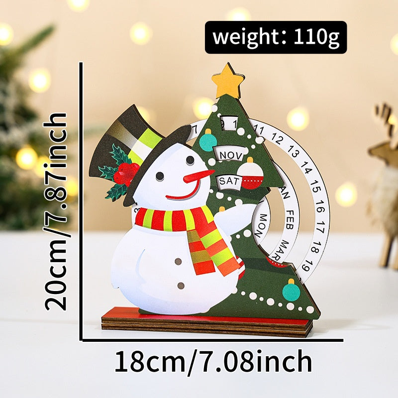 Christmas Countdown Calendar Wooden Holiday Decor