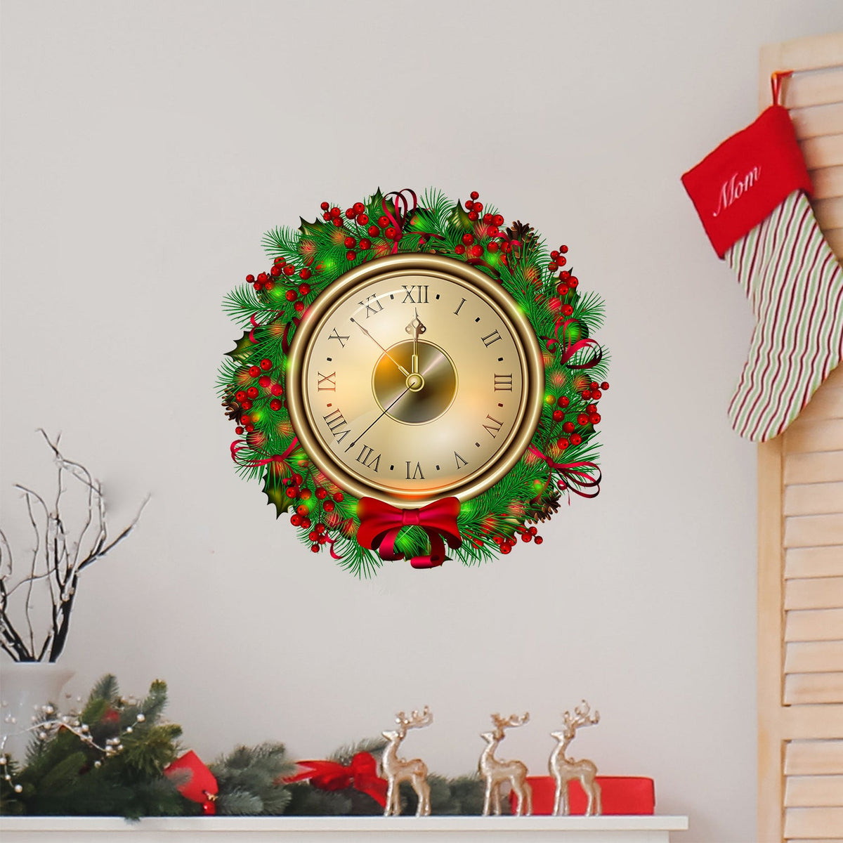 Christmas Countdown Wreath Wall Sticker Decoration