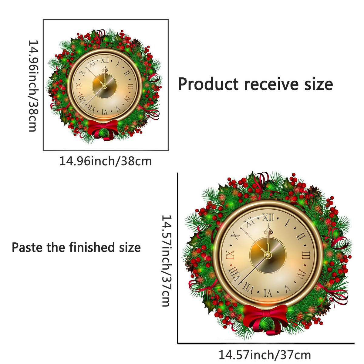 Christmas Countdown Wreath Wall Sticker Decoration