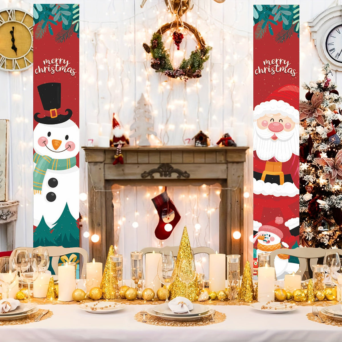 Christmas Door Curtains & Banners for Festive Entryways