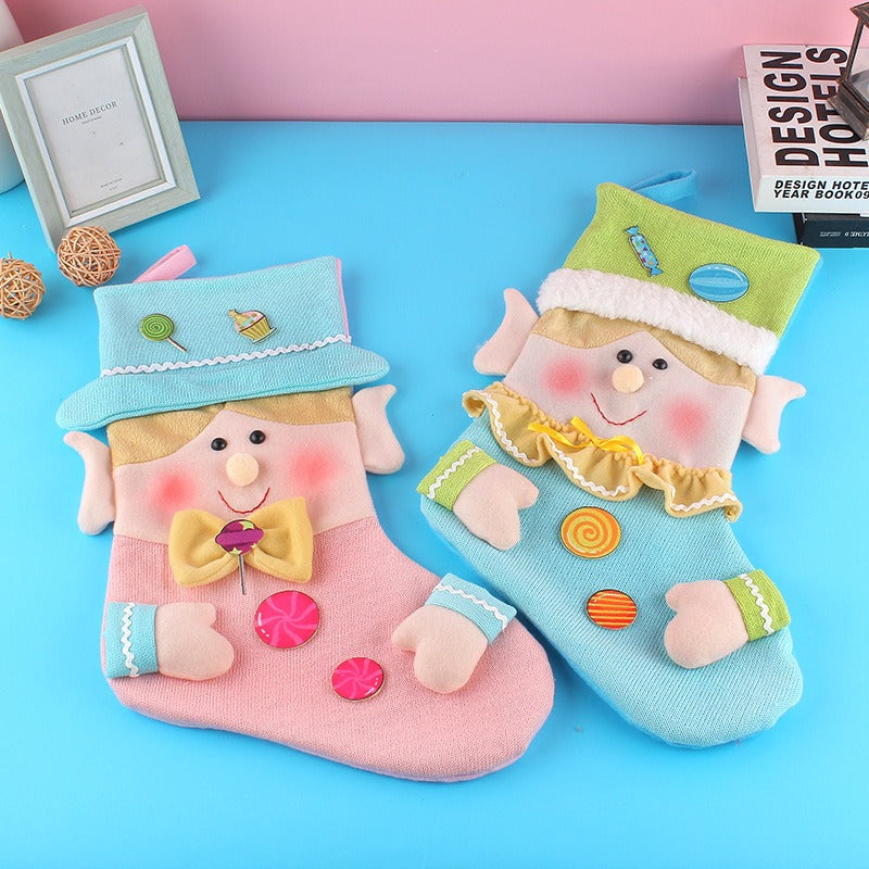Christmas Character Stockings for Kids, 2-Piece Set