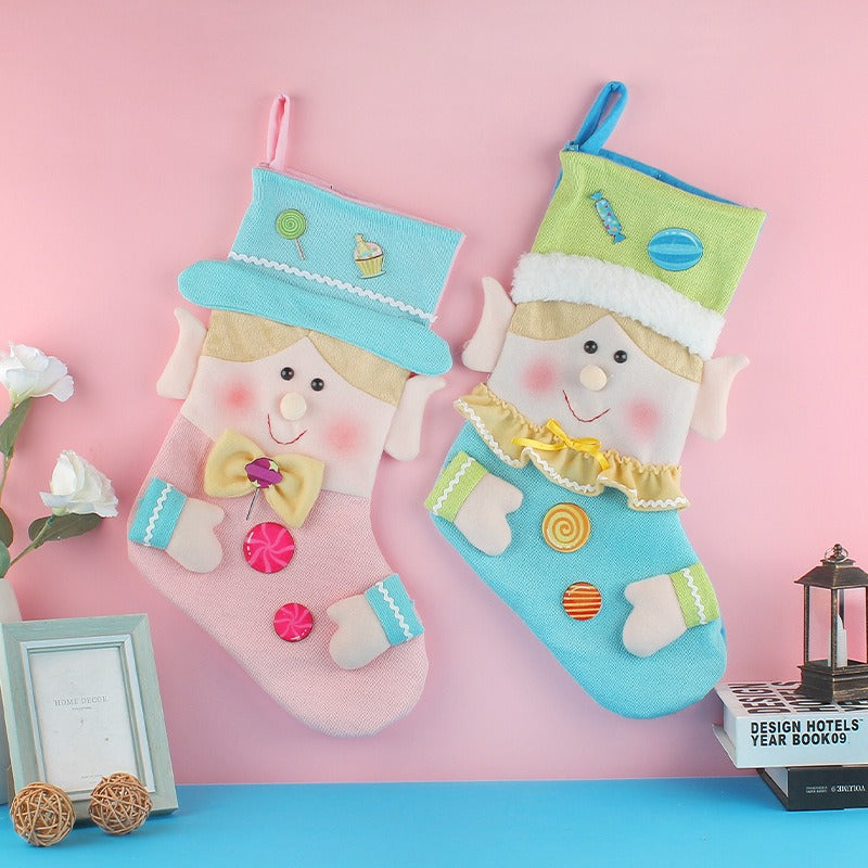 Christmas Character Stockings for Kids, 2-Piece Set