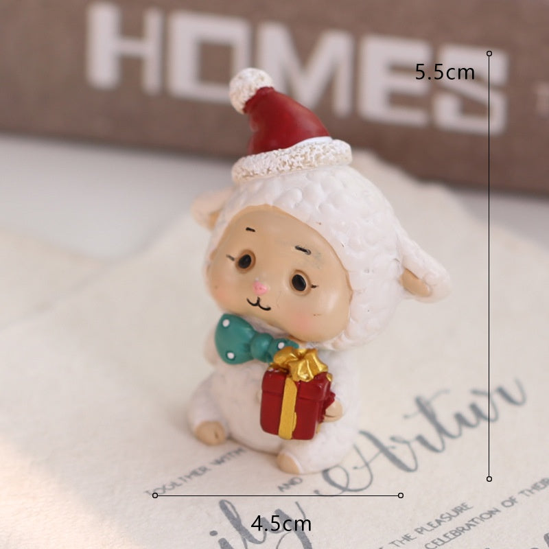 Resin Snowman & Reindeer Ornament Set for Christmas Trees