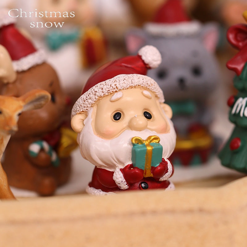 Resin Snowman & Reindeer Ornament Set for Christmas Trees