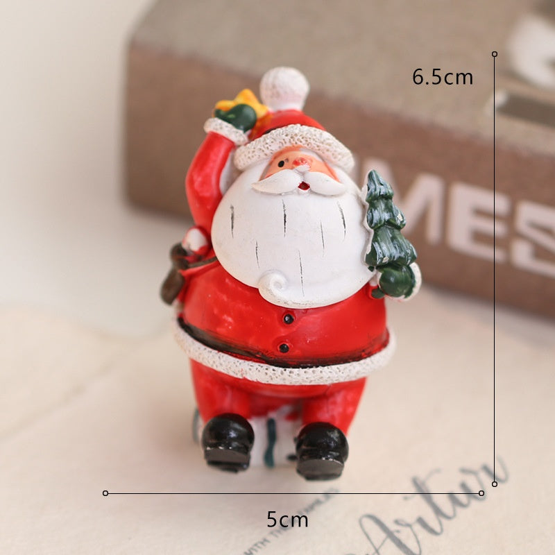 Resin Snowman & Reindeer Ornament Set for Christmas Trees