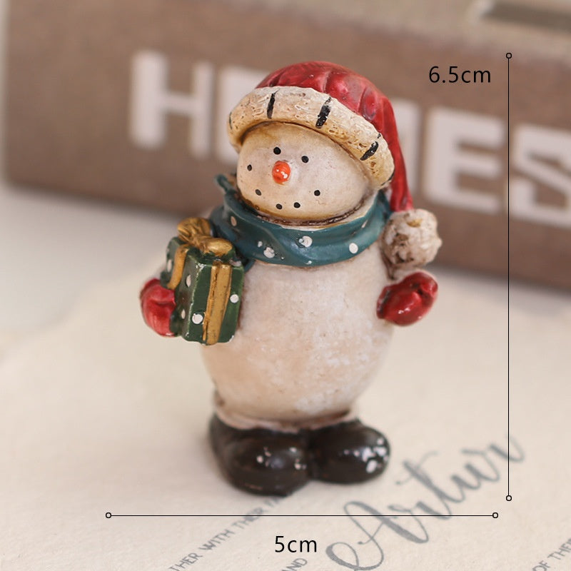 Resin Snowman & Reindeer Ornament Set for Christmas Trees