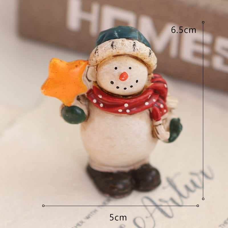 Resin Snowman & Reindeer Ornament Set for Christmas Trees