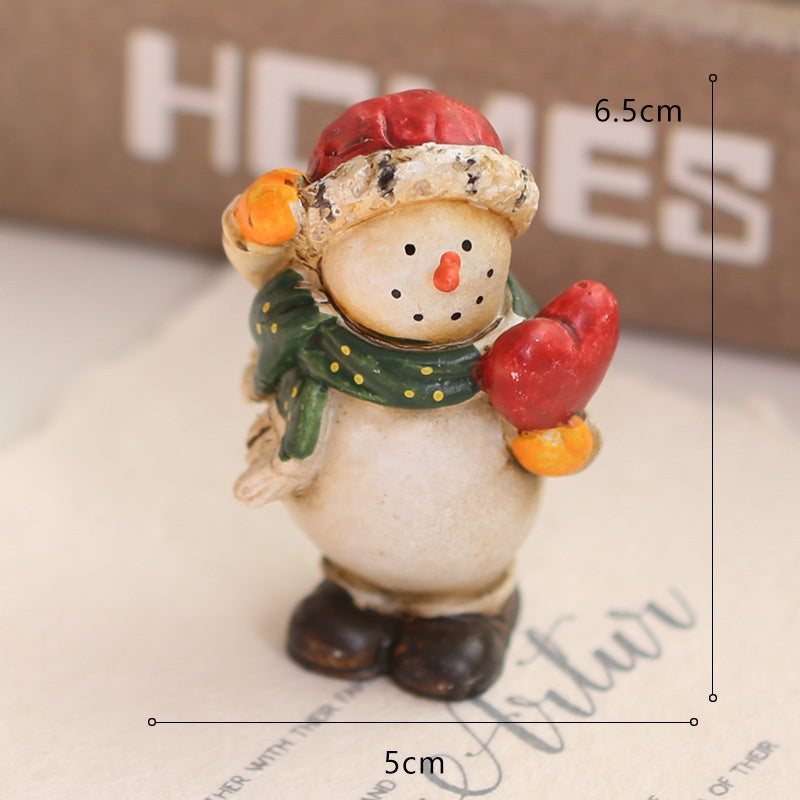 Resin Snowman & Reindeer Ornament Set for Christmas Trees