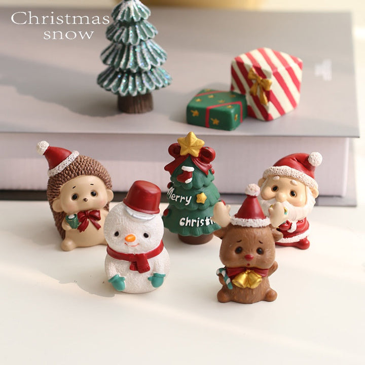 Resin Snowman & Reindeer Ornament Set for Christmas Trees