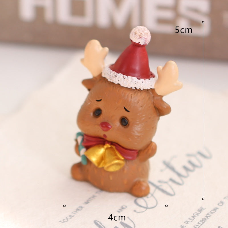 Resin Snowman & Reindeer Ornament Set for Christmas Trees