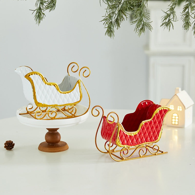 Christmas Sleigh Decor for Festive Tabletop Displays