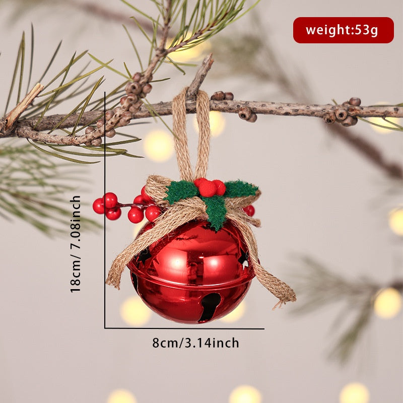 Christmas Bell Wreath Ornament for Rustic Tree Decor