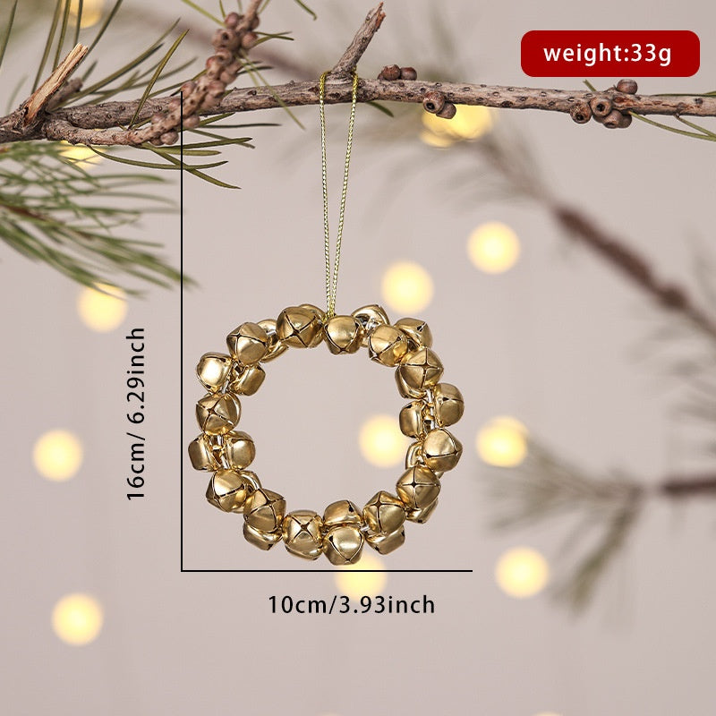 Christmas Bell Wreath Ornament for Rustic Tree Decor