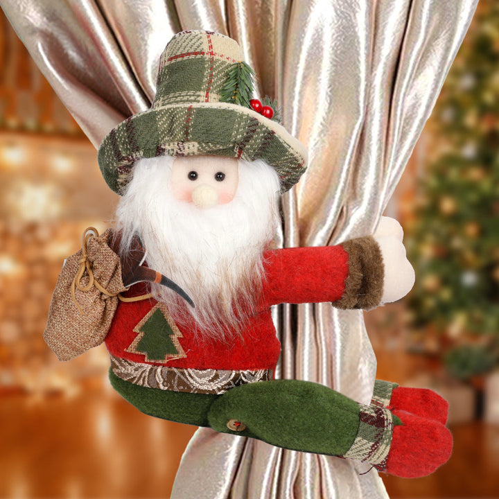 Christmas Curtain Tieback Plush Doll Festive Decor