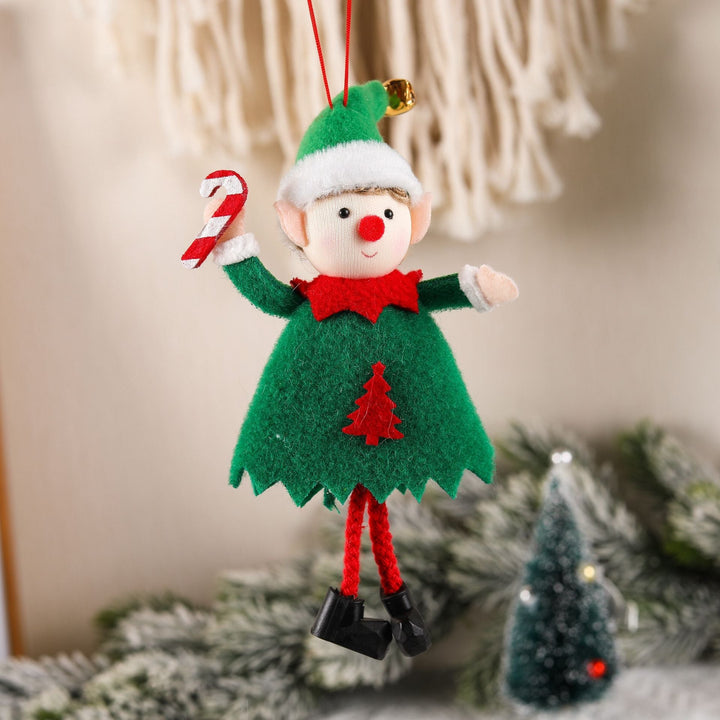 Christmas Elf Ornaments Pair – Plush Holiday Decor