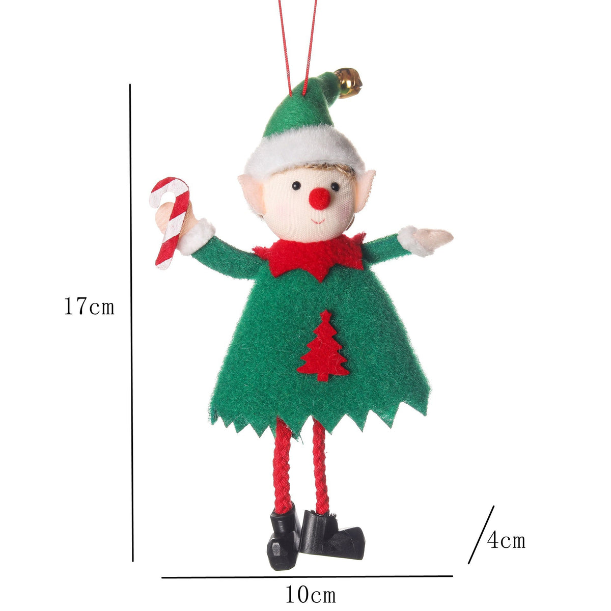 Christmas Elf Ornaments Pair – Plush Holiday Decor