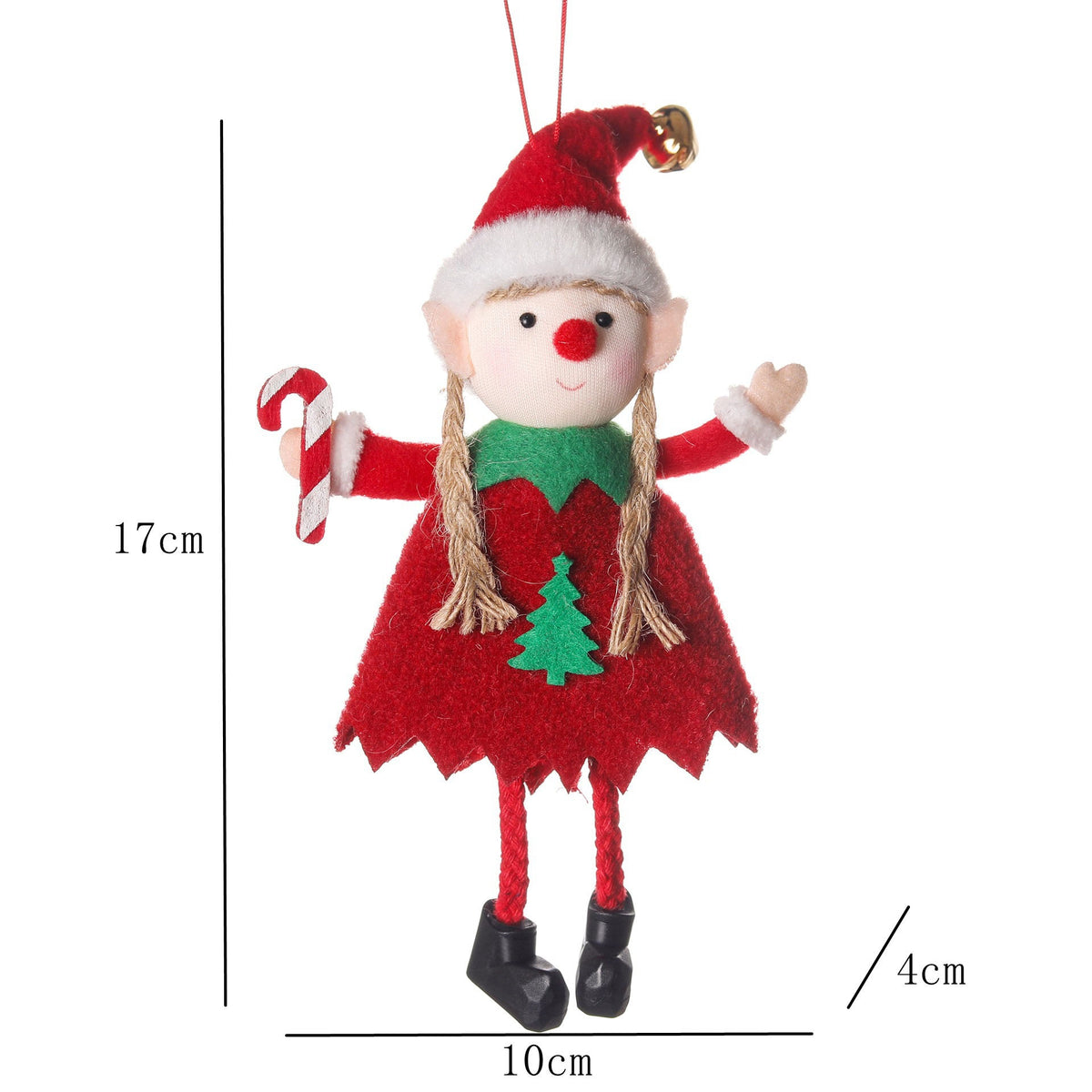 Christmas Elf Ornaments Pair – Plush Holiday Decor