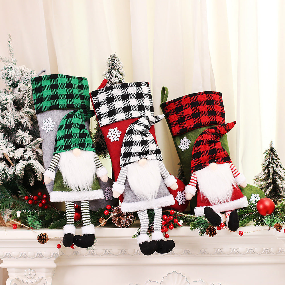 Christmas Gnome Stocking Decor for Festive Mantels