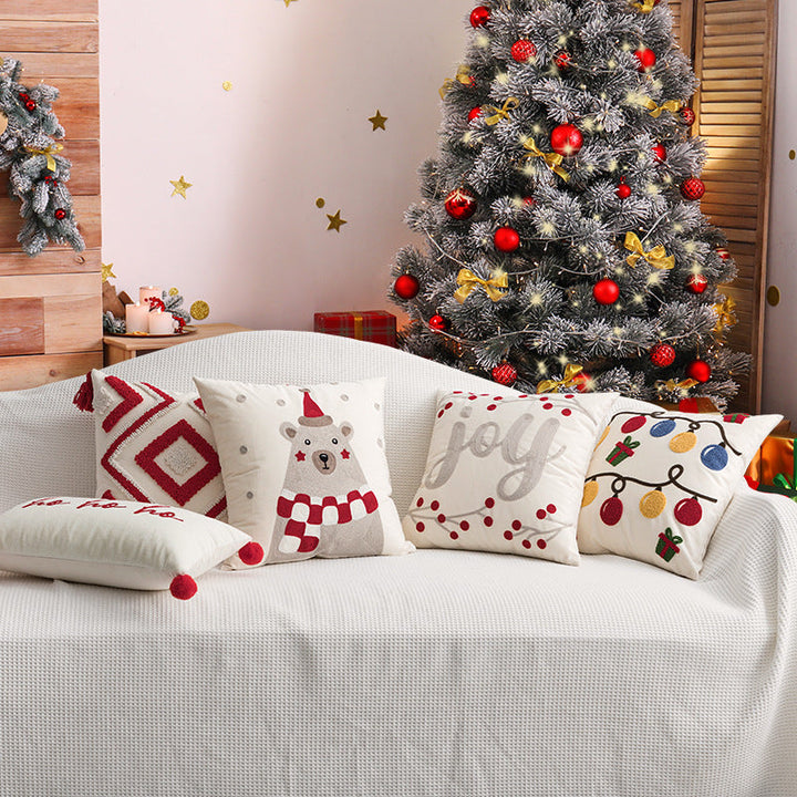 Christmas Embroidered Pillow Covers for Cozy Holiday Decor
