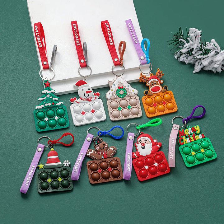 Christmas Fidget Keychain for Portable Holiday Fun