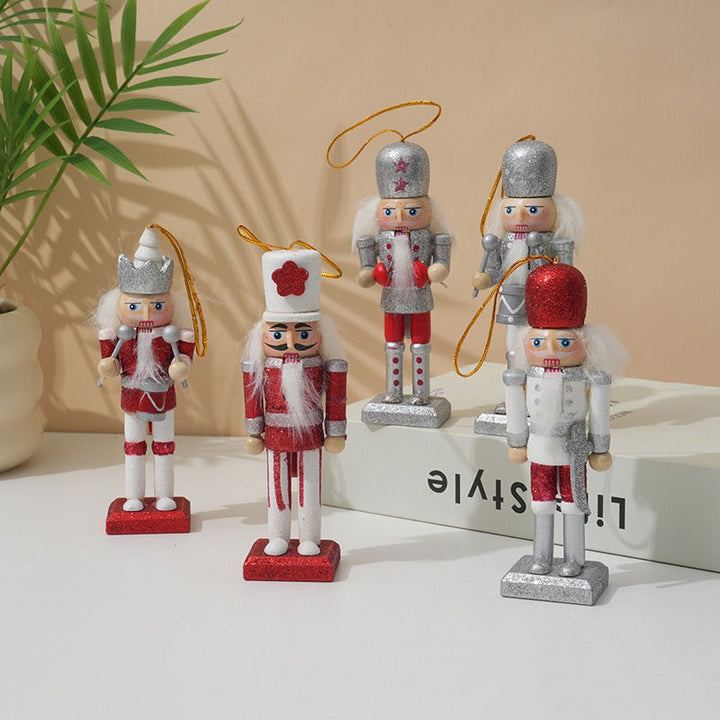 Christmas Nutcracker Ornaments, 5-Piece Festive Set