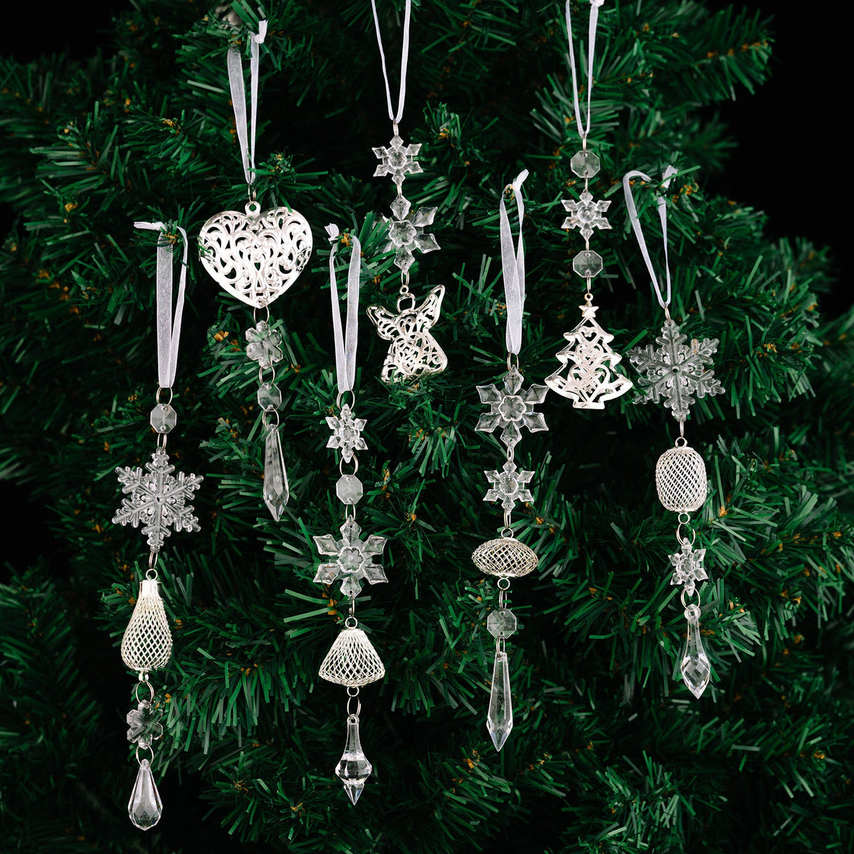 Crystal Snowflake Tree Ornament – Elegant Winter Sparkle