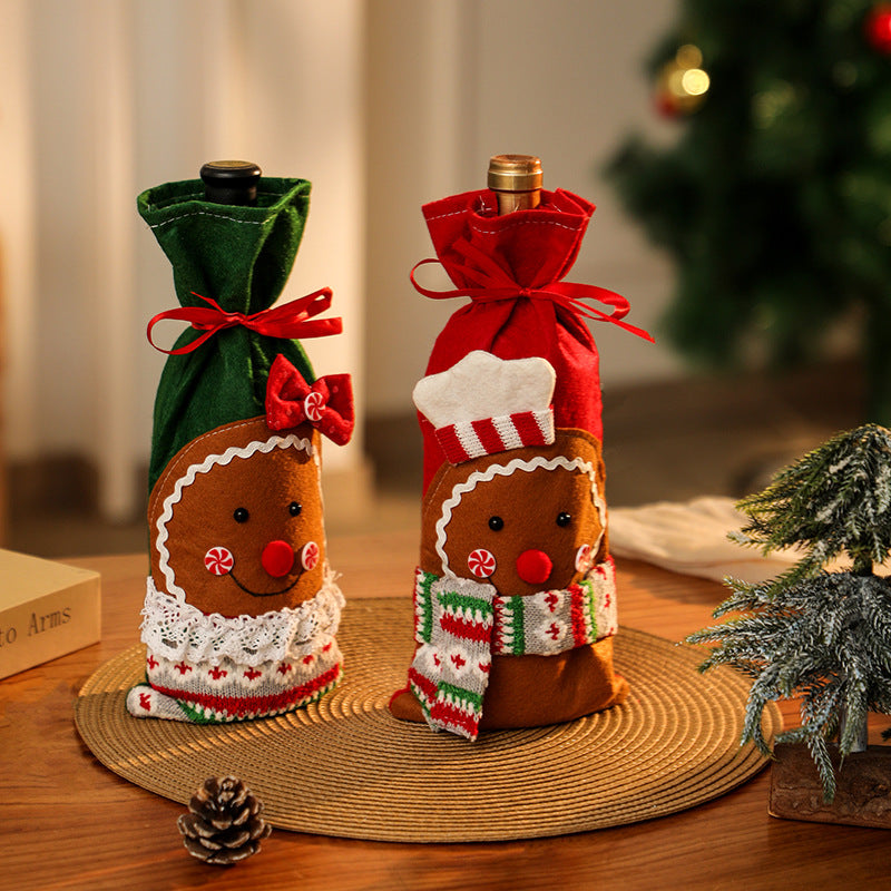 Christmas Bottle Covers – Gingerbread Holiday Décor