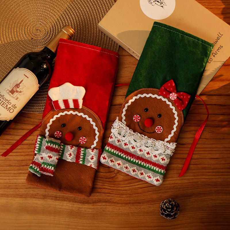 Christmas Bottle Covers – Gingerbread Holiday Décor