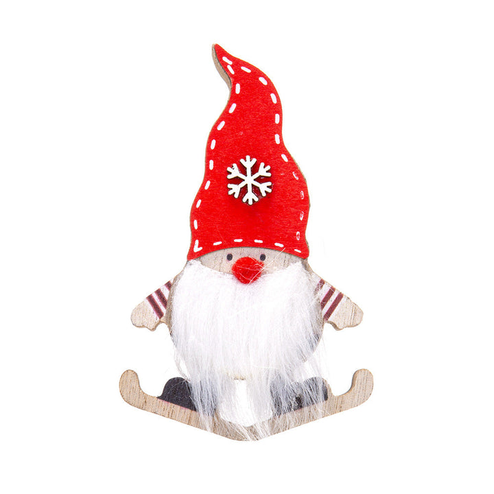 Christmas Wooden Santa Sleigh Ornament for Small Spaces
