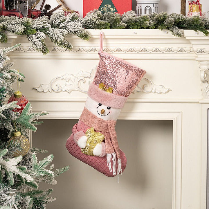 Pink Sequin Christmas Stockings for Festive Mantels