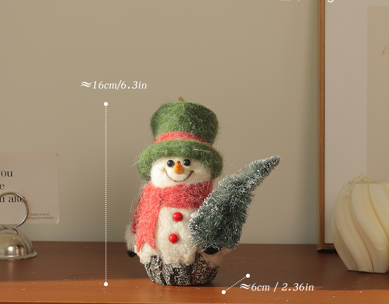 Christmas Snowman Plush Decor for Cozy Tabletop Displays