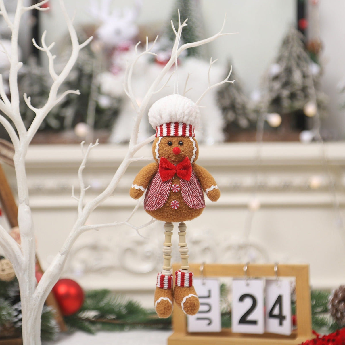 Gingerbread Couple Hanging Dolls for Christmas Charm
