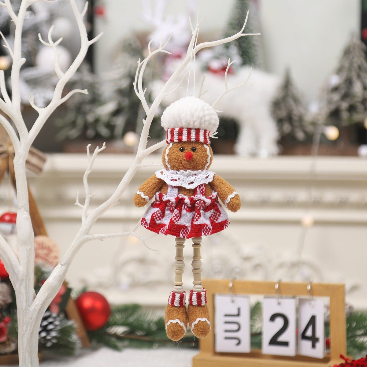 Gingerbread Couple Hanging Dolls for Christmas Charm
