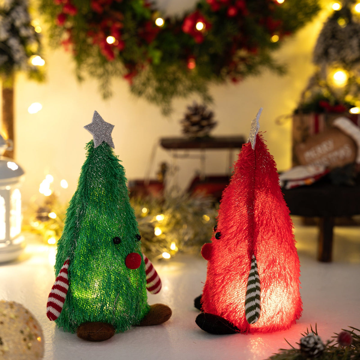Light-Up Christmas Tree Doll Tabletop Ornament