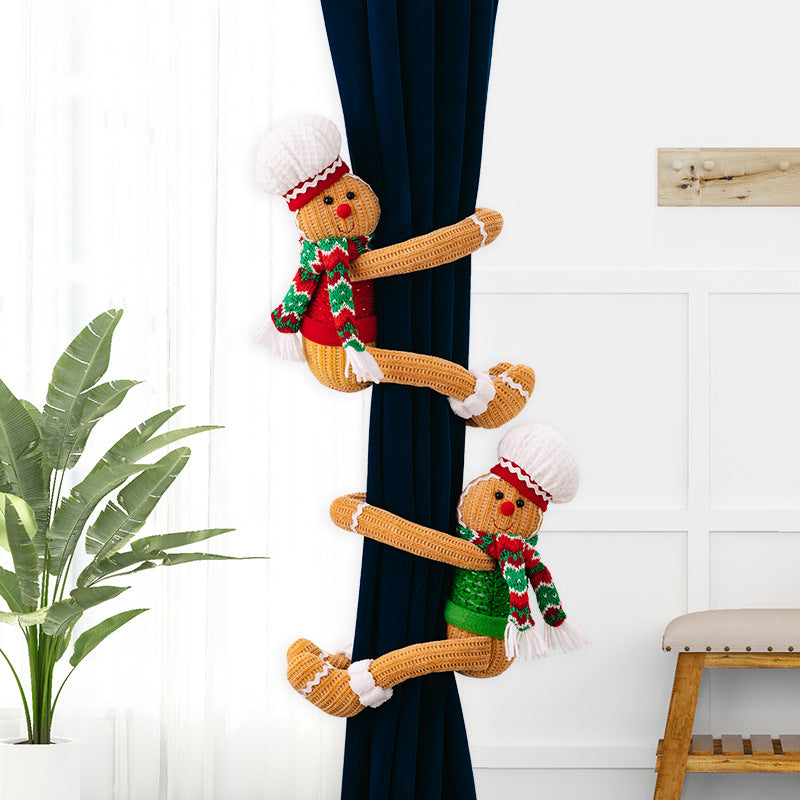 Christmas Curtain Tieback — Gingerbread Holiday Cheer