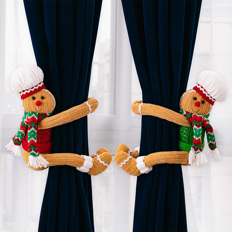 Christmas Curtain Tieback — Gingerbread Holiday Cheer