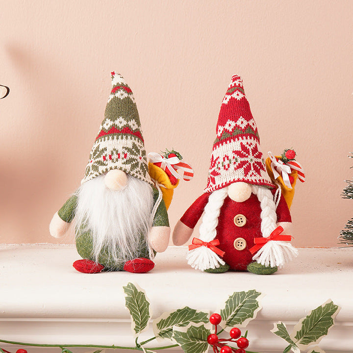 Faceless Gnome Christmas Decor - Cozy Knitted Hat Doll